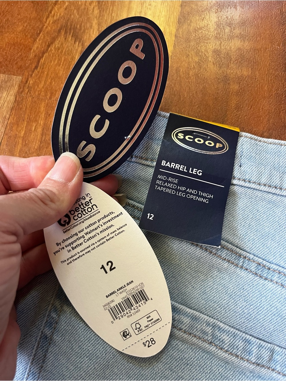 2 New Scoop Stretch Denim Barrel Leg Jeans - Picture 15 of 16